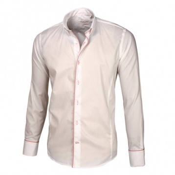 White Shirt with Pink Trim Button Down Shirt